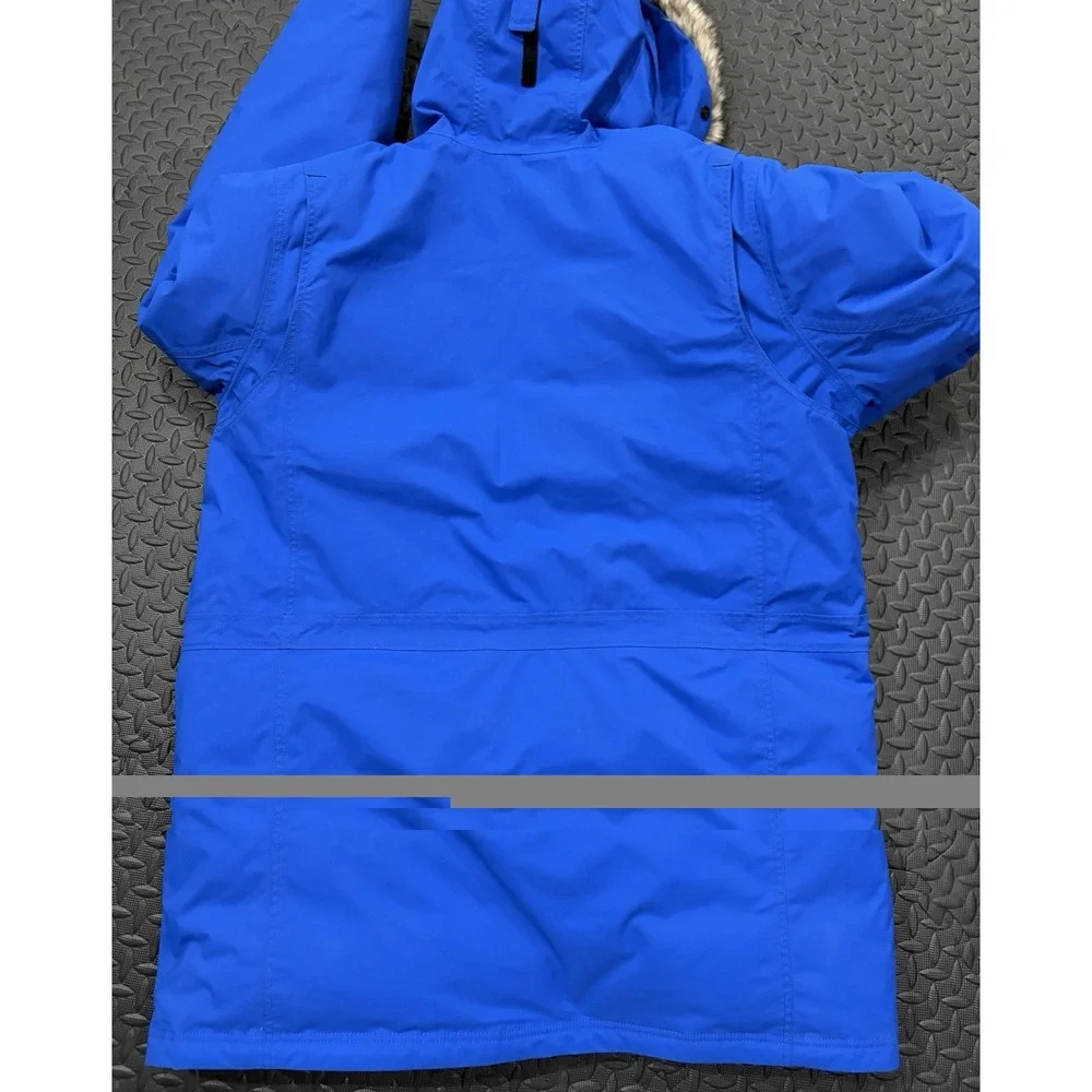 Eddie Bauer Jacket Mens 2XL Tall Blue Parka Down Insulated WeatherEdge Fur Hood